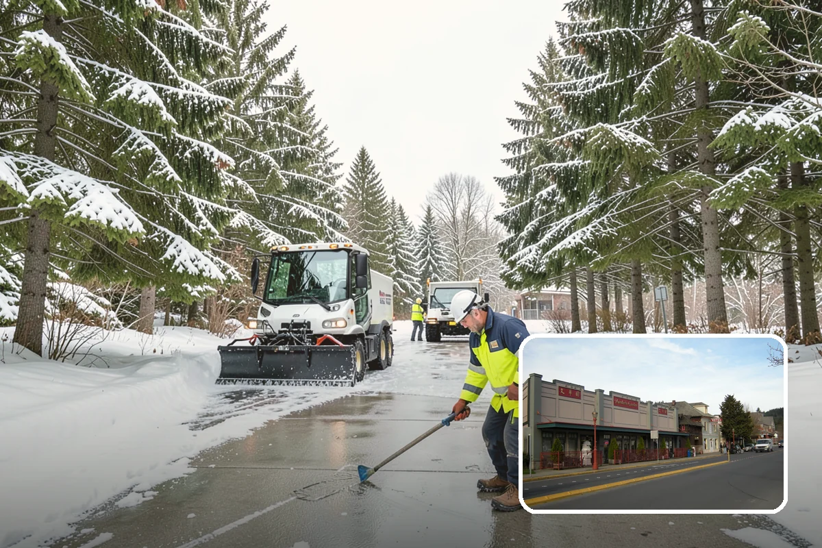 School Deicing in Issaquah, King County, WA - Protects students at busy bus loops and crosswalks