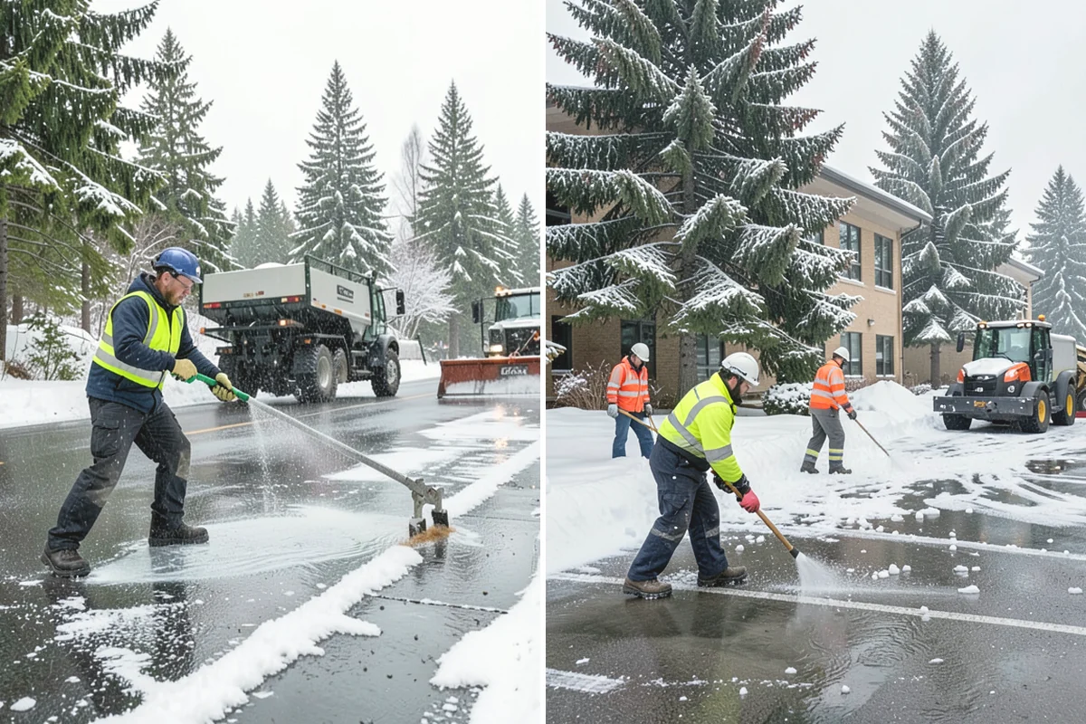School Deicing in Issaquah, King County, WA - Map bus loops, crosswalks, entrances, and student paths with staff