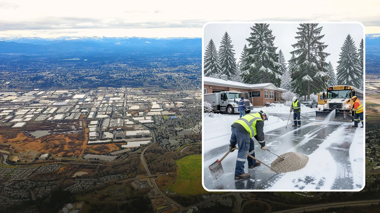 School Deicing in Kent, King County, WA - Deicing for schools that keeps bus loops, crosswalks, and student entrances safe before the first children arrive on a frozen...