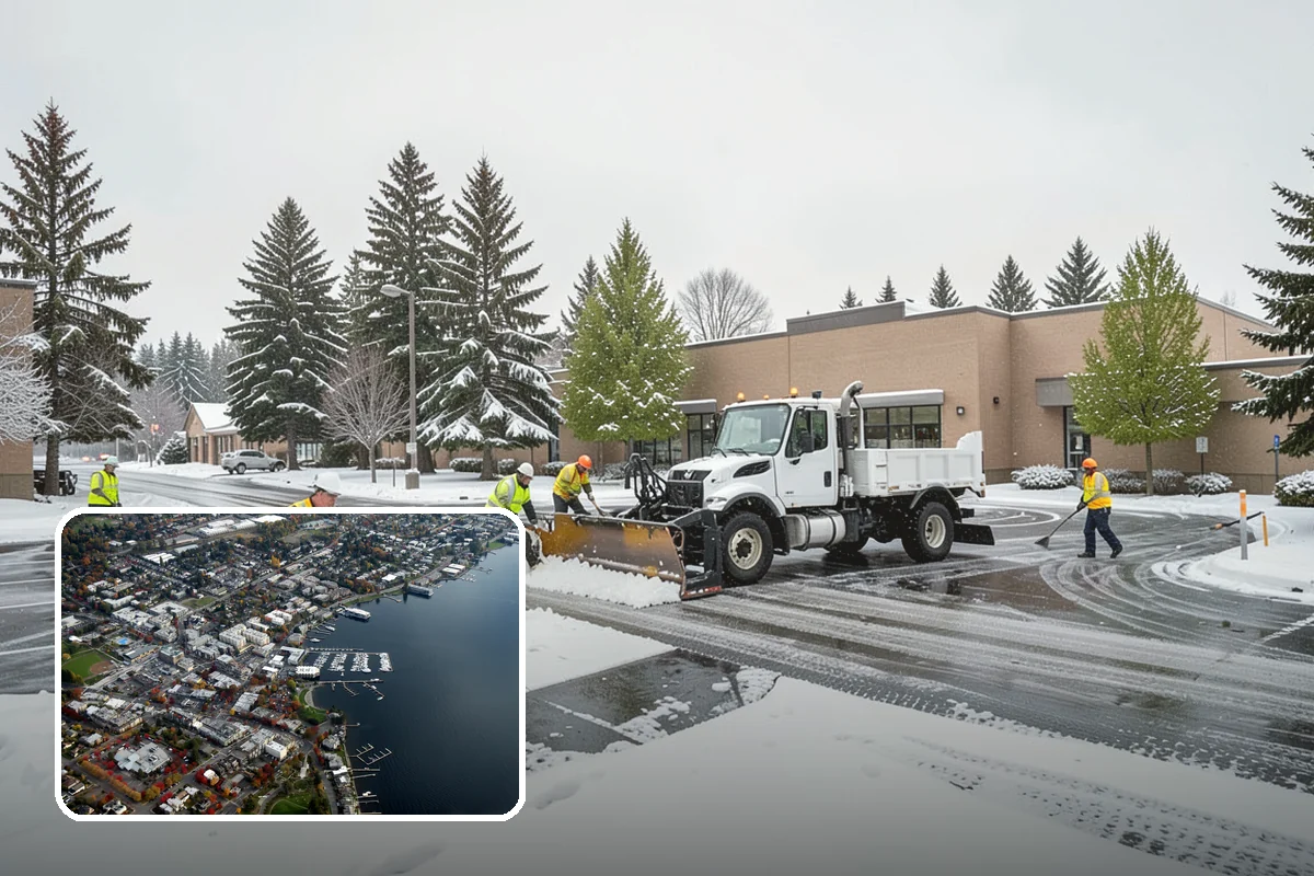 School Deicing in Kirkland, King County, WA - Protects students at busy bus loops and crosswalks