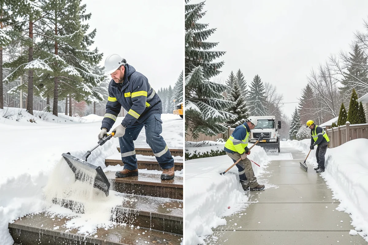 School Deicing in Lake Stevens, Snohomish County, WA - Map bus loops, crosswalks, entrances, and student paths with staff