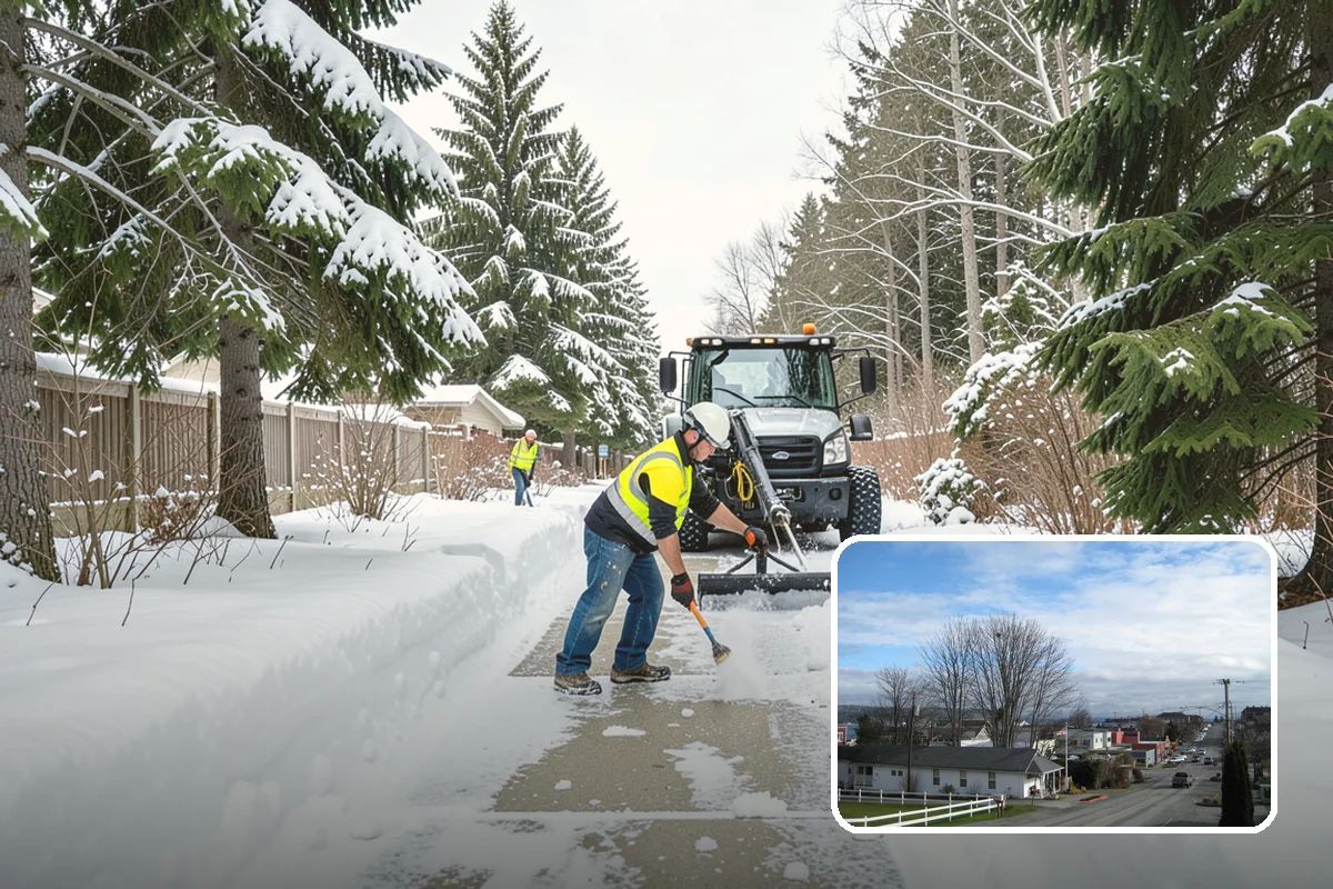School Deicing in Langley, Island County, WA - Protects students at busy bus loops and crosswalks