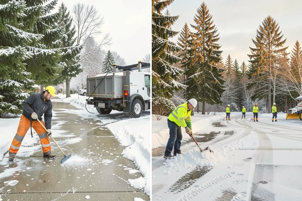 School Deicing in Langley, Island County, WA - Map bus loops, crosswalks, entrances, and student paths with staff