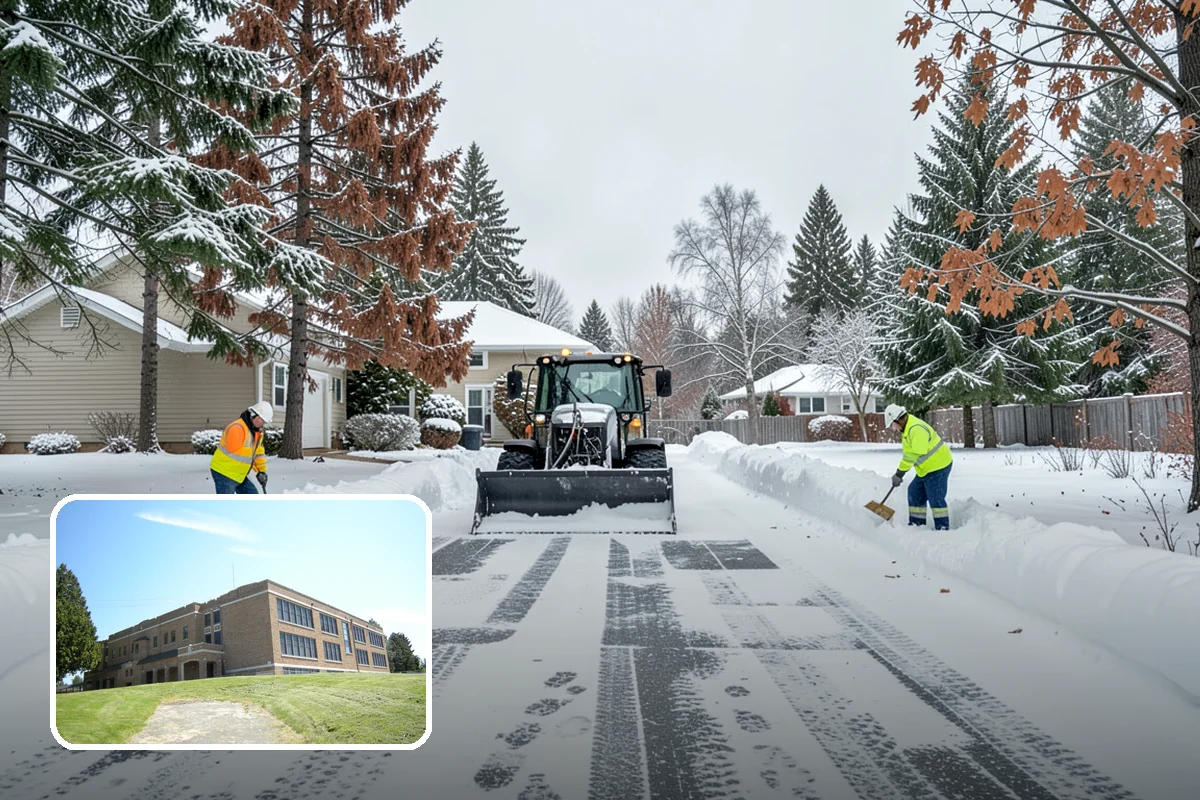 School Deicing in Maple Valley, King County, WA - Protects students at busy bus loops and crosswalks