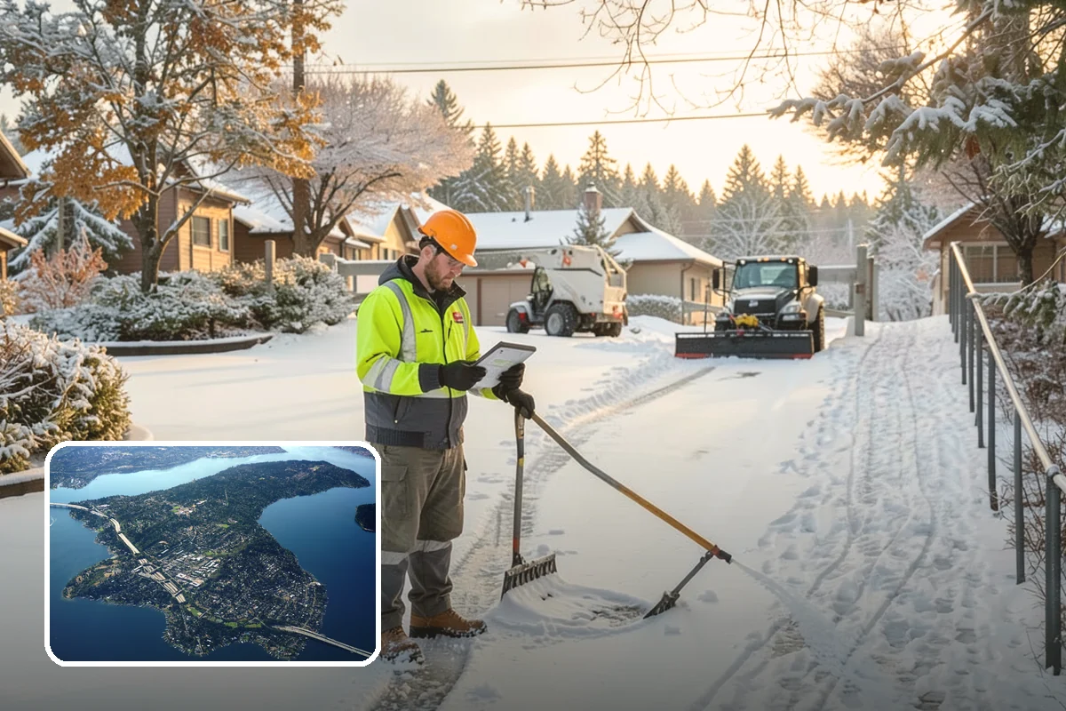 School Deicing in Mercer Island, King County, WA - Protects students at busy bus loops and crosswalks