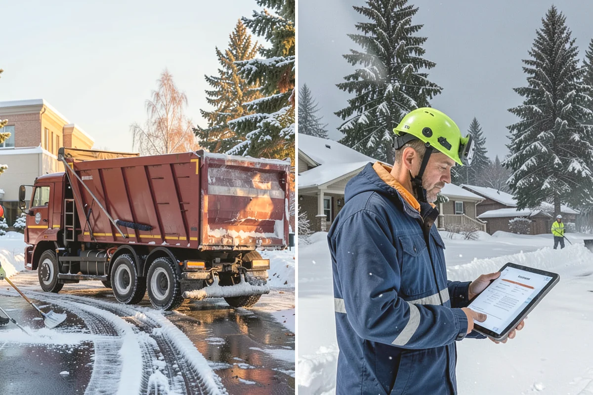 School Deicing in Mercer Island, King County, WA - Map bus loops, crosswalks, entrances, and student paths with staff