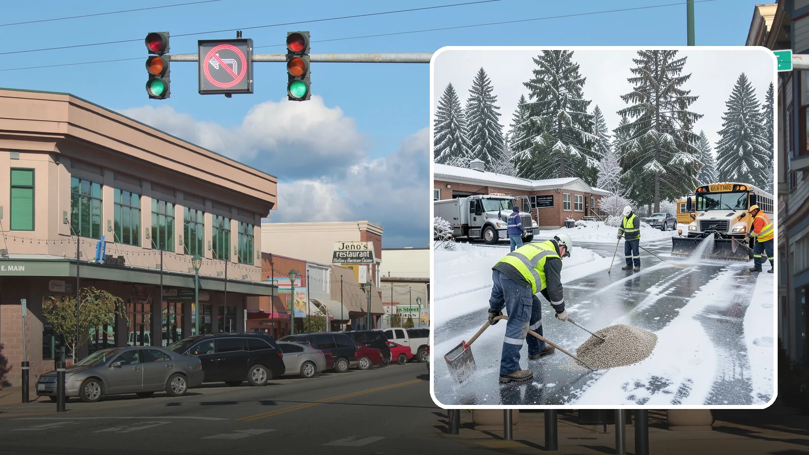 School Deicing in Monroe, Snohomish County, WA - Deicing for schools that keeps bus loops, crosswalks, and student entrances safe before the first children arrive on a frozen...