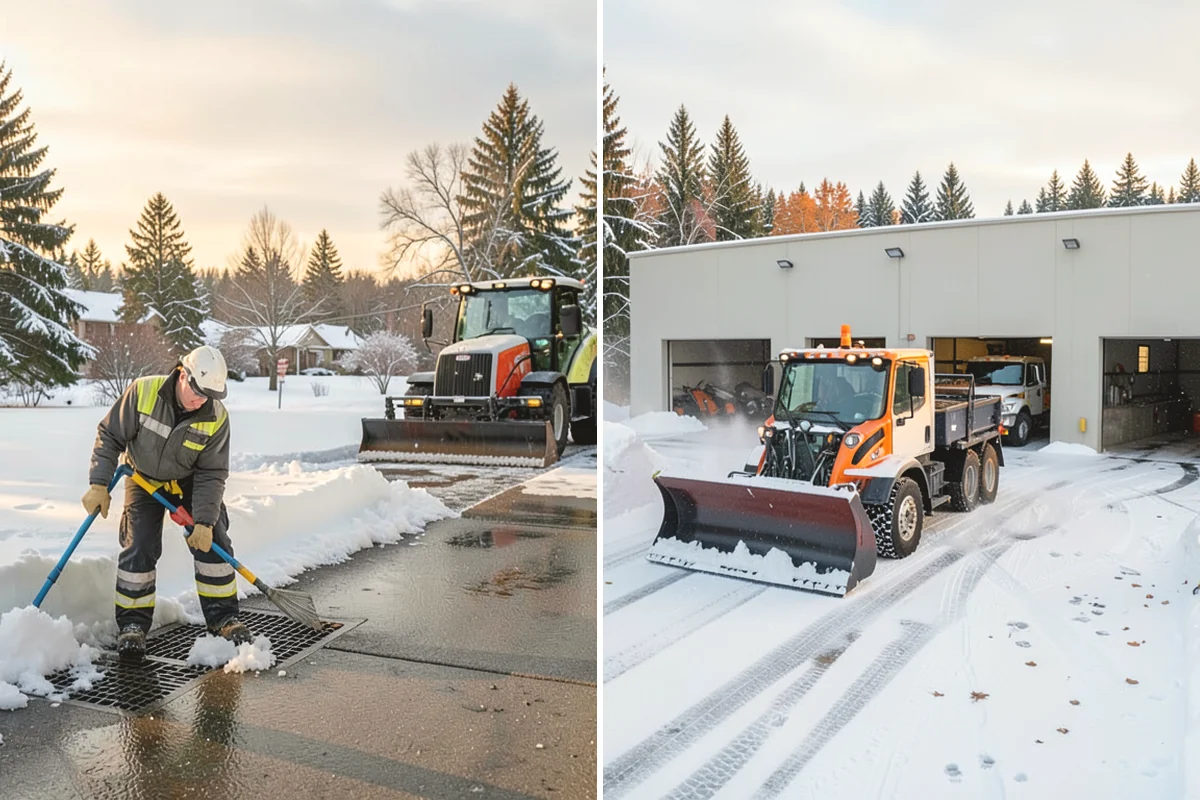 School Deicing in Monroe, Snohomish County, WA - Map bus loops, crosswalks, entrances, and student paths with staff