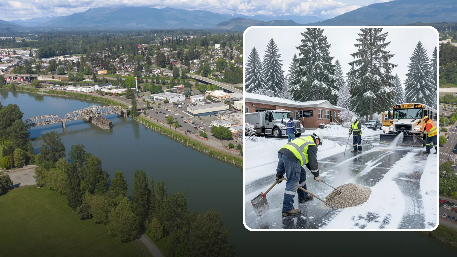 School Deicing in Mount Vernon, Skagit County, WA - Deicing for schools that keeps bus loops, crosswalks, and student entrances safe before the first children arrive on a frozen...