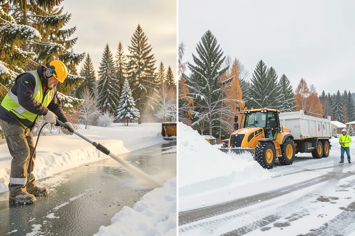 School Deicing in Mount Vernon, Skagit County, WA - Map bus loops, crosswalks, entrances, and student paths with staff
