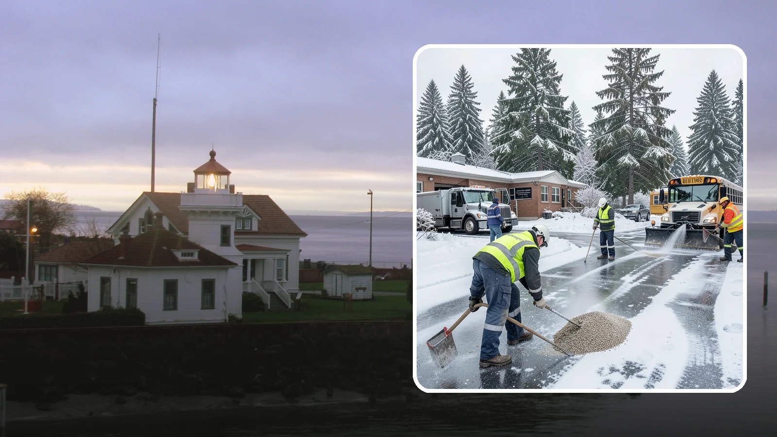 School Deicing in Mukilteo, Snohomish County, WA - Deicing for schools that keeps bus loops, crosswalks, and student entrances safe before the first children arrive on a frozen...