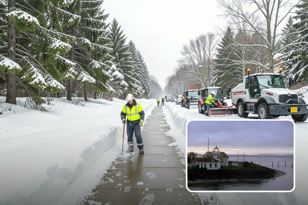 School Deicing in Mukilteo, Snohomish County, WA - Protects students at busy bus loops and crosswalks