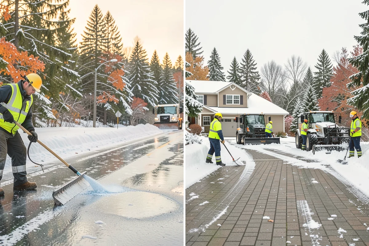School Deicing in Newcastle, King County, WA - Map bus loops, crosswalks, entrances, and student paths with staff