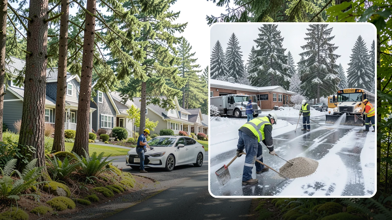 School Deicing in Normandy Park, King County, WA - Deicing for schools that keeps bus loops, crosswalks, and student entrances safe before the first children arrive on a frozen...