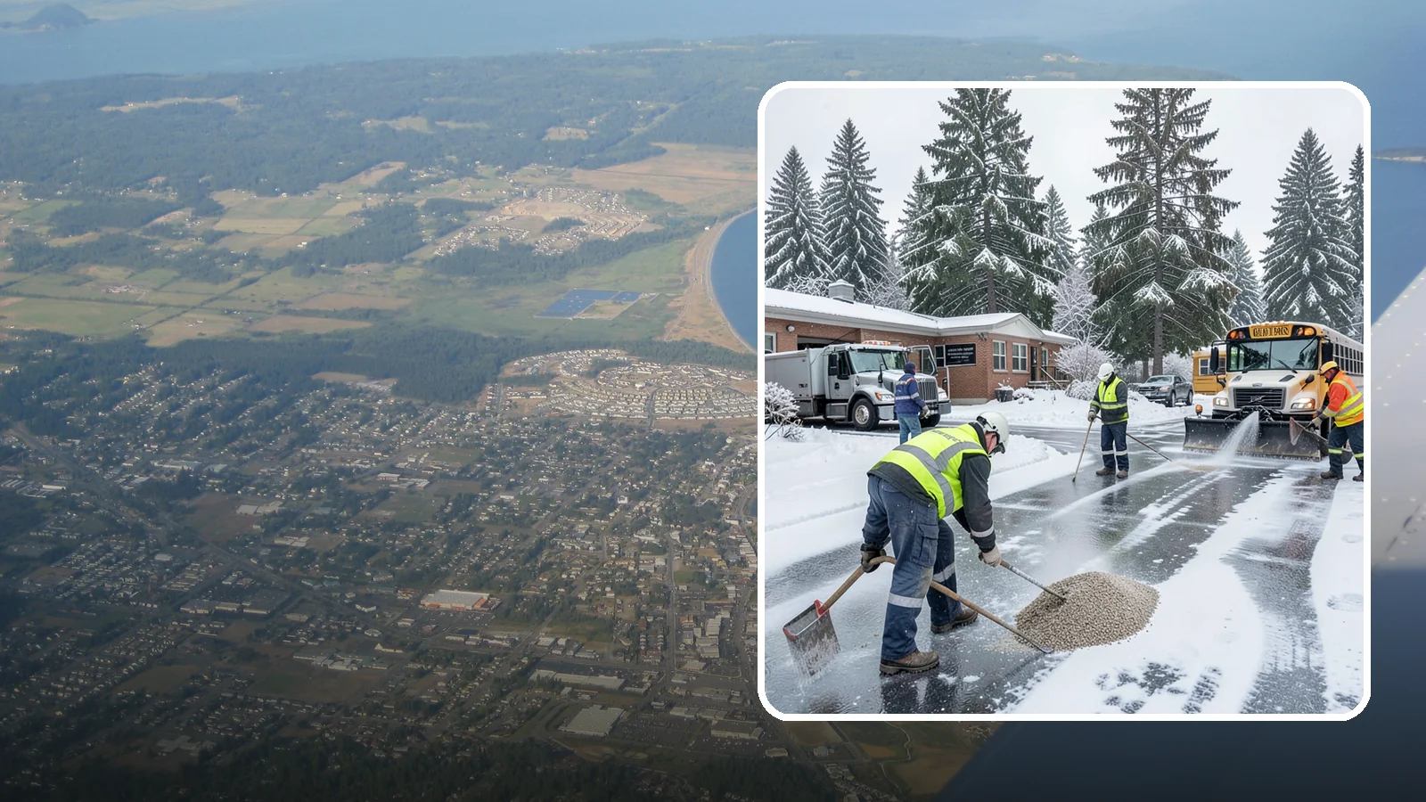 School Deicing in Oak Harbor, Island County, WA - Deicing for schools that keeps bus loops, crosswalks, and student entrances safe before the first children arrive on a frozen...