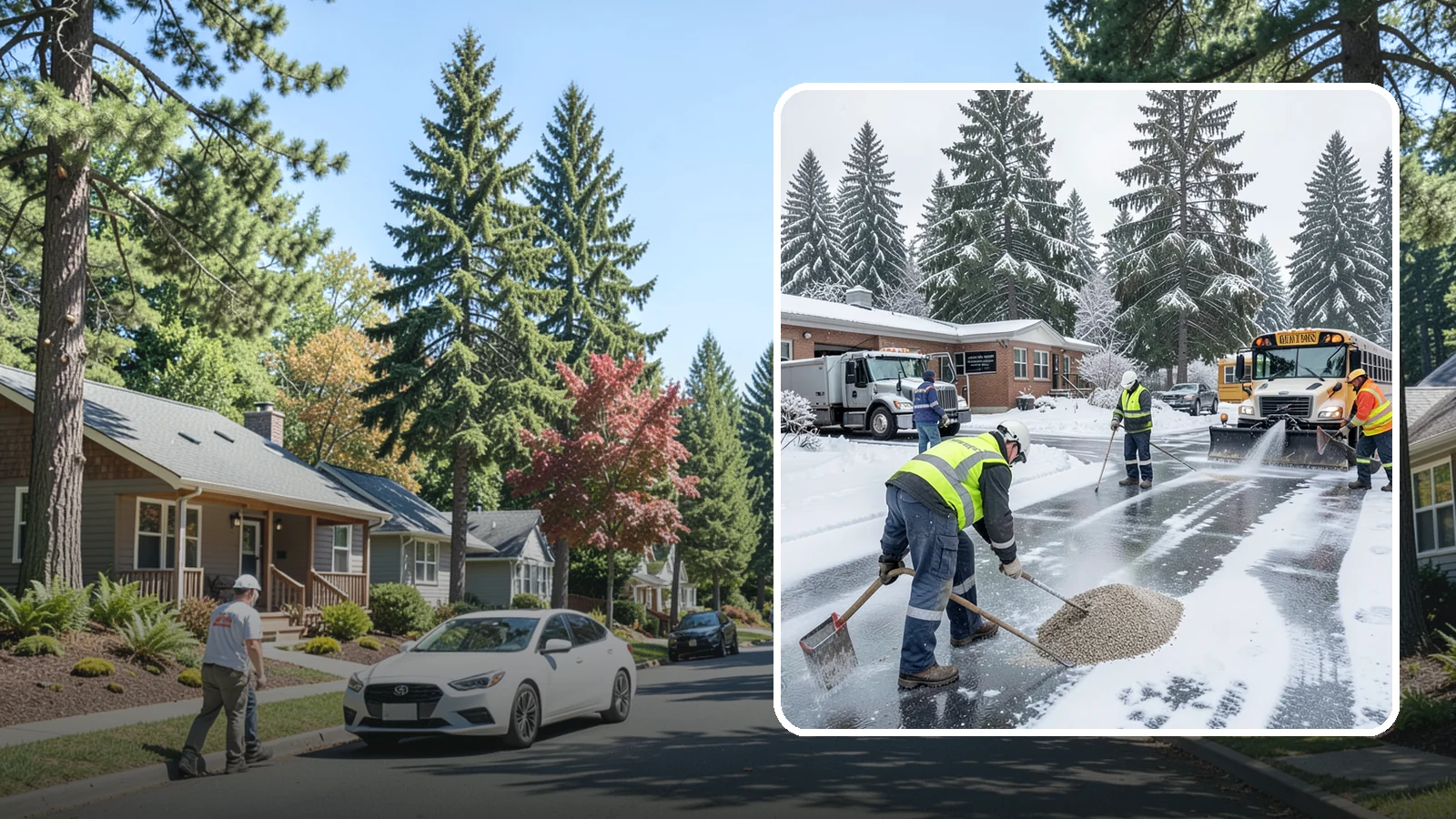 School Deicing in Orting, Pierce County, WA - Deicing for schools that keeps bus loops, crosswalks, and student entrances safe before the first children arrive on a frozen...