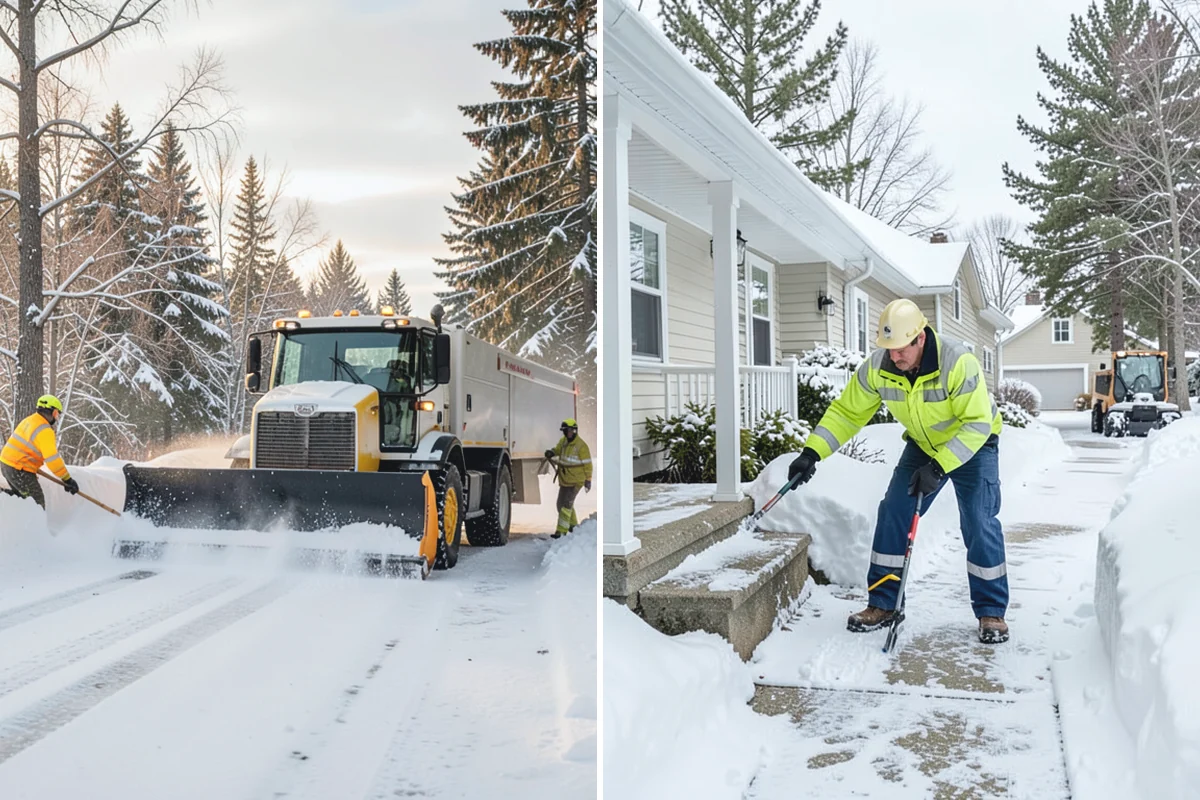 School Deicing in Renton, King County, WA - Map bus loops, crosswalks, entrances, and student paths with staff