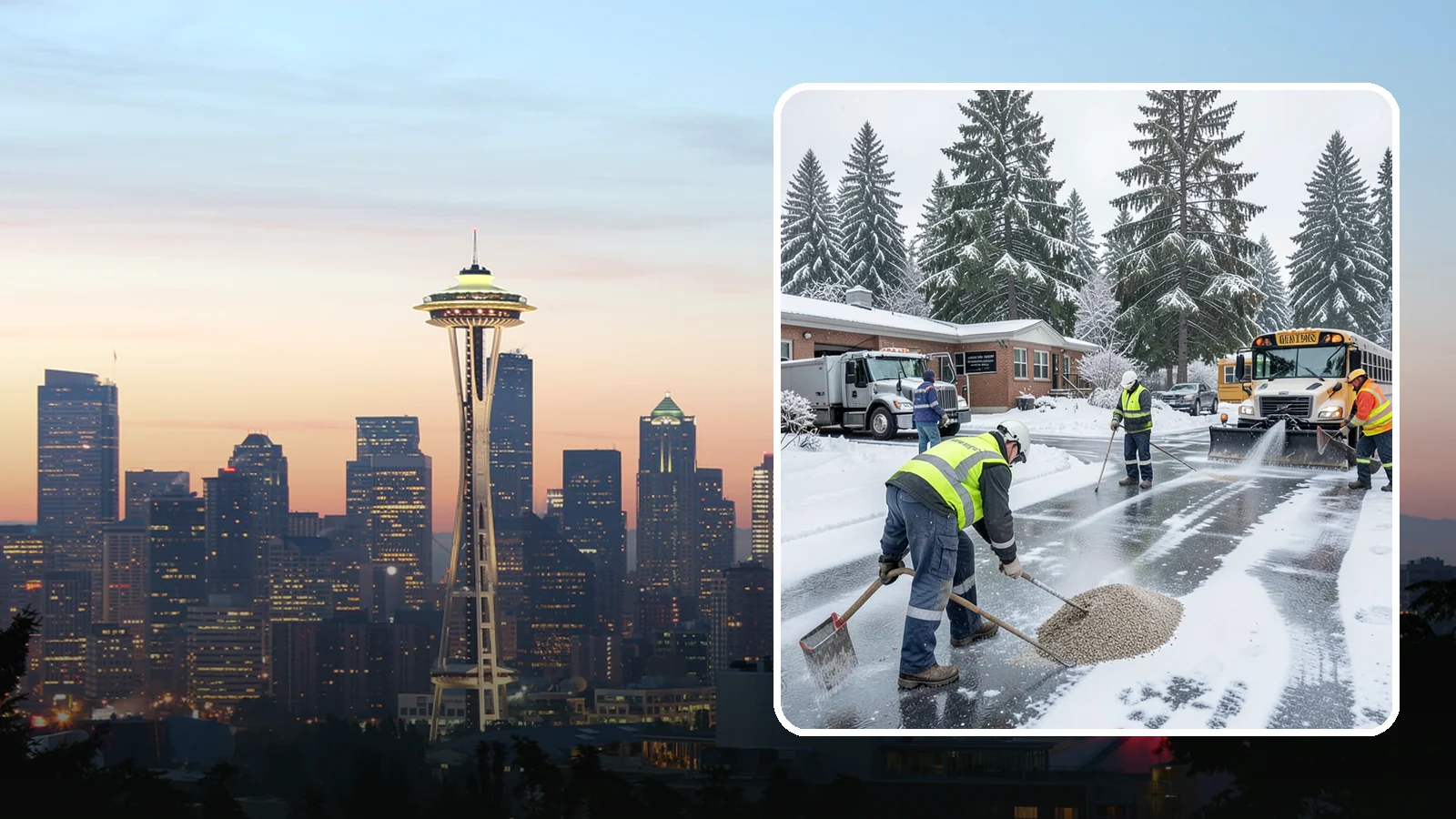 School Deicing in Seattle, King County, WA - Deicing for schools that keeps bus loops, crosswalks, and student entrances safe before the first children arrive on a frozen...