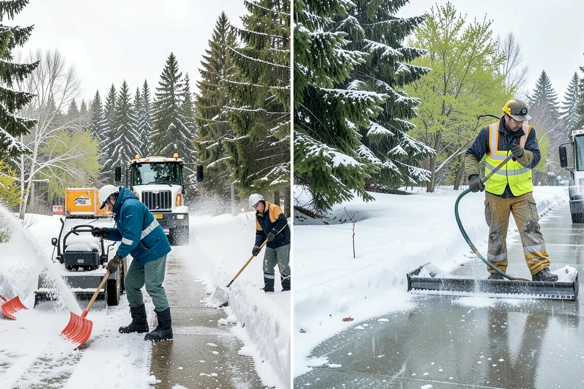 School Deicing in Seattle, King County, WA - Map bus loops, crosswalks, entrances, and student paths with staff