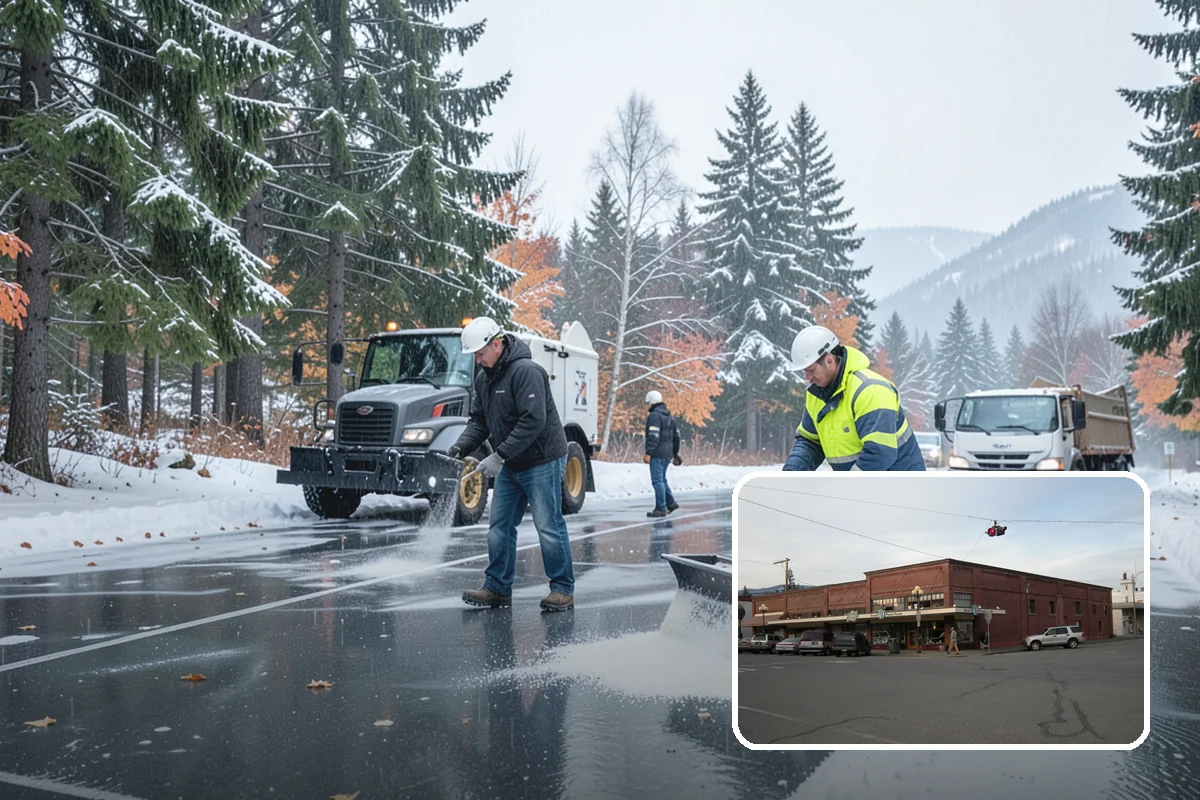 School Deicing in Sedro-Woolley, Skagit County, WA - Protects students at busy bus loops and crosswalks