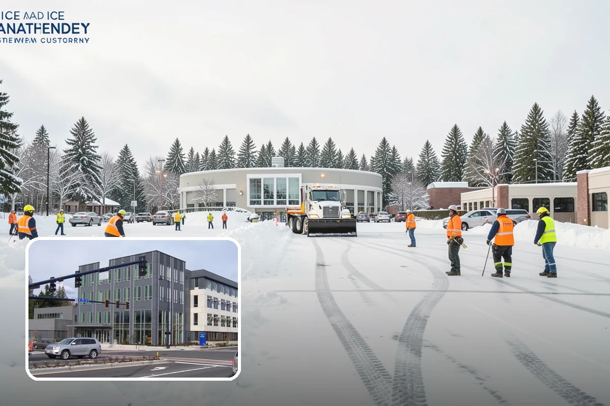 School Deicing in Shoreline, King County, WA - Protects students at busy bus loops and crosswalks