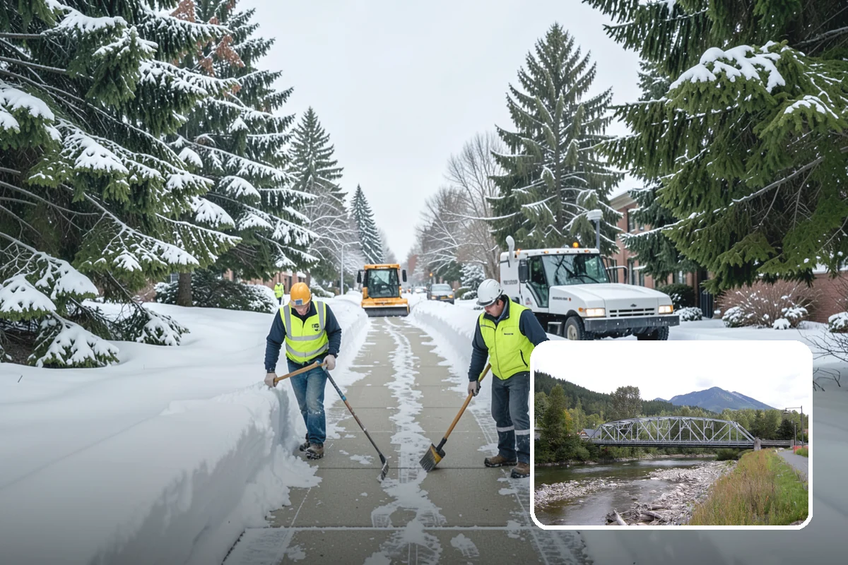 School Deicing in Skykomish, King County, WA - Protects students at busy bus loops and crosswalks
