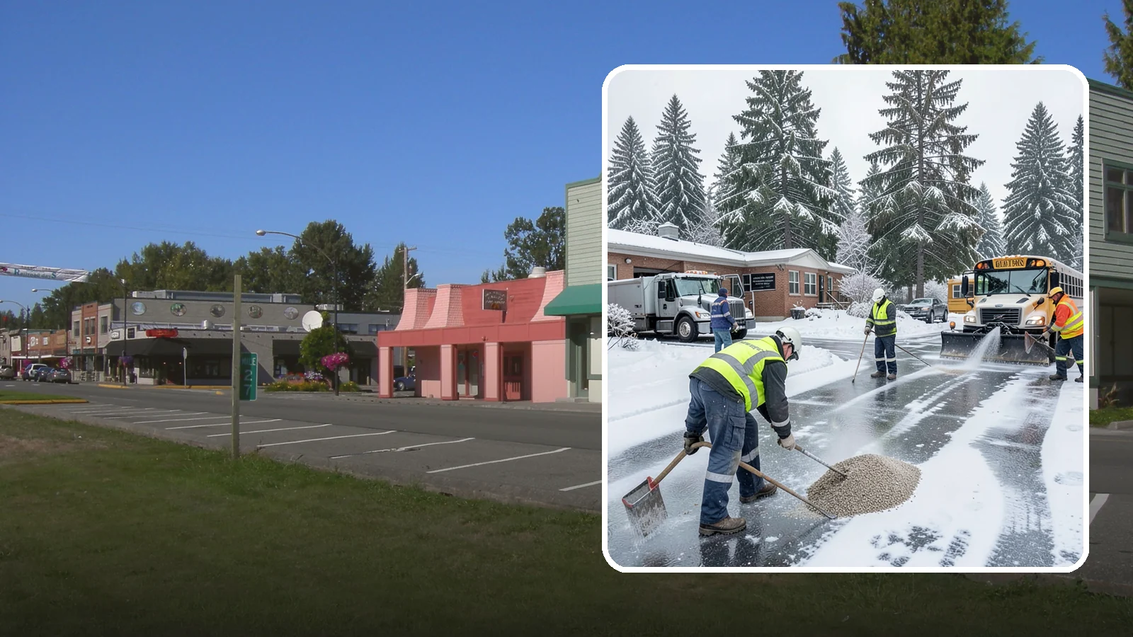 School Deicing in Snoqualmie, King County, WA - Deicing for schools that keeps bus loops, crosswalks, and student entrances safe before the first children arrive on a frozen...