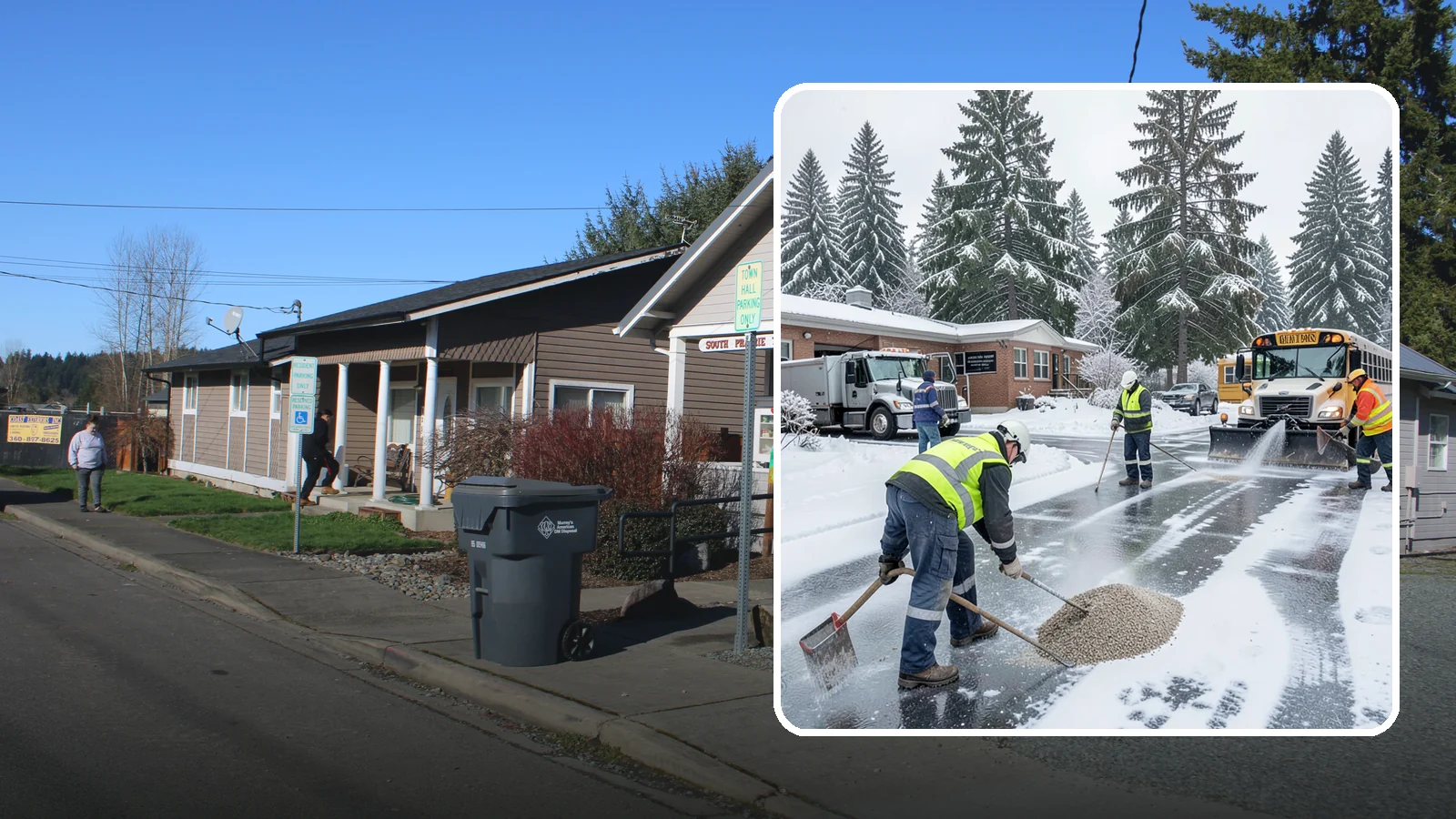 School Deicing in South Prairie, Pierce County, WA - Deicing for schools that keeps bus loops, crosswalks, and student entrances safe before the first children arrive on a frozen...