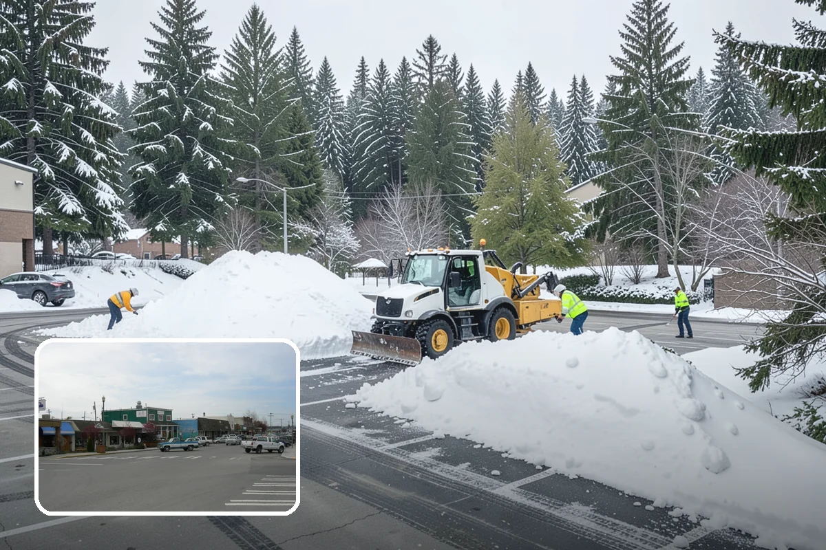 School Deicing in Stanwood, Snohomish County, WA - Protects students at busy bus loops and crosswalks