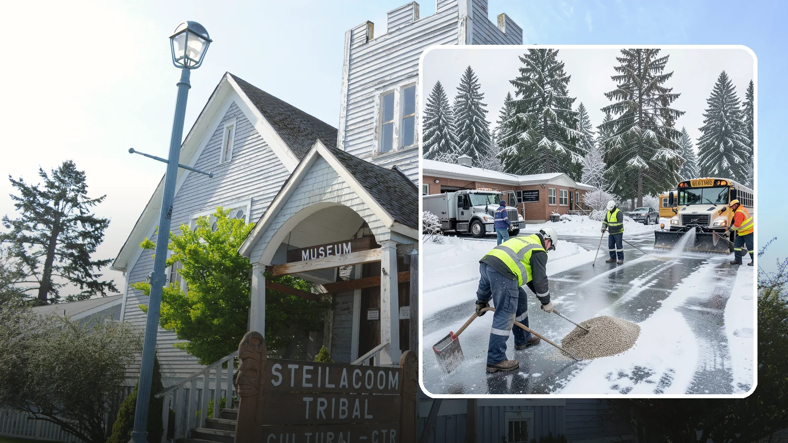 School Deicing in Steilacoom, Pierce County, WA - Deicing for schools that keeps bus loops, crosswalks, and student entrances safe before the first children arrive on a frozen...