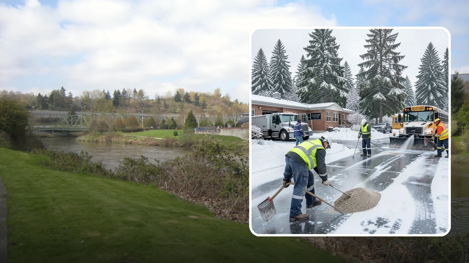 School Deicing in Tukwila, King County, WA - Deicing for schools that keeps bus loops, crosswalks, and student entrances safe before the first children arrive on a frozen...