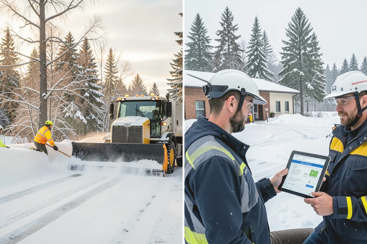 School Deicing in University Place, Pierce County, WA - Map bus loops, crosswalks, entrances, and student paths with staff