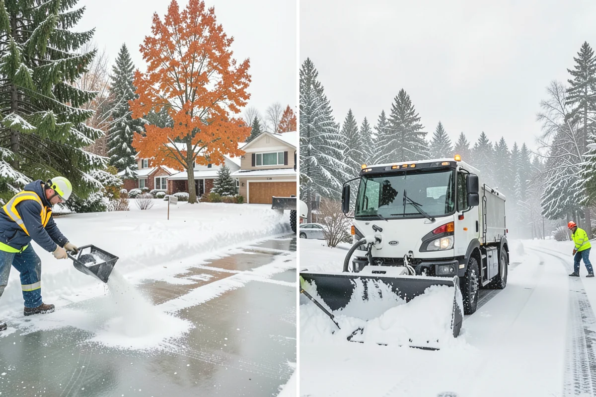 School Deicing in Yarrow Point, King County, WA - Map bus loops, crosswalks, entrances, and student paths with staff