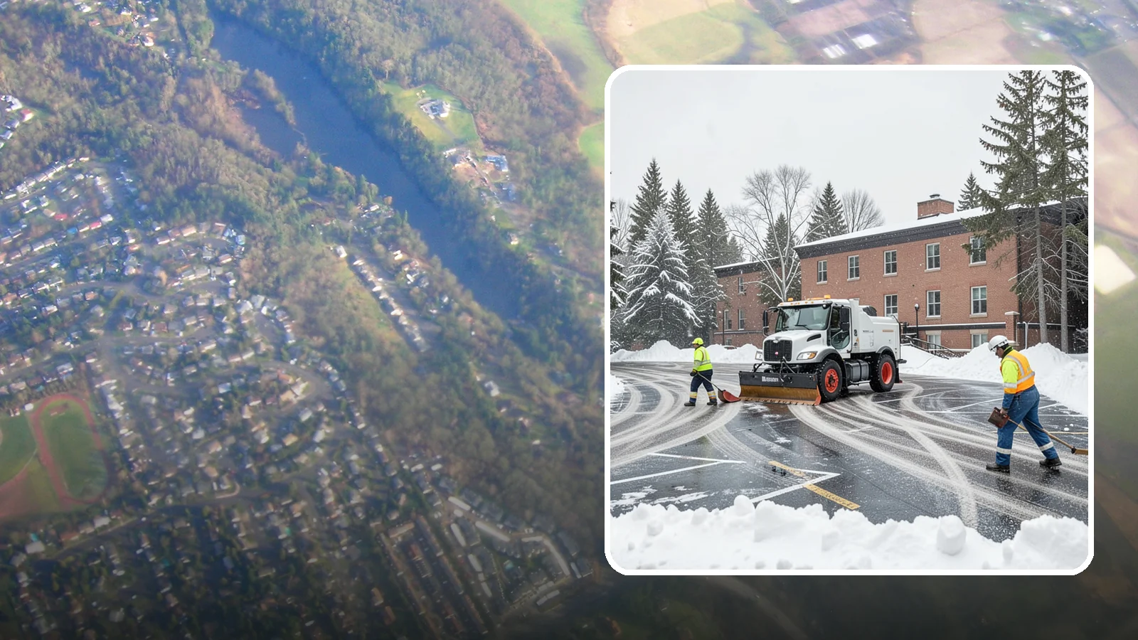 School Parking Lot Snow Removal in Algona, King County, WA - We clear school lots and bus loops so Western Washington students, staff, and buses move safely on snowy mornings.