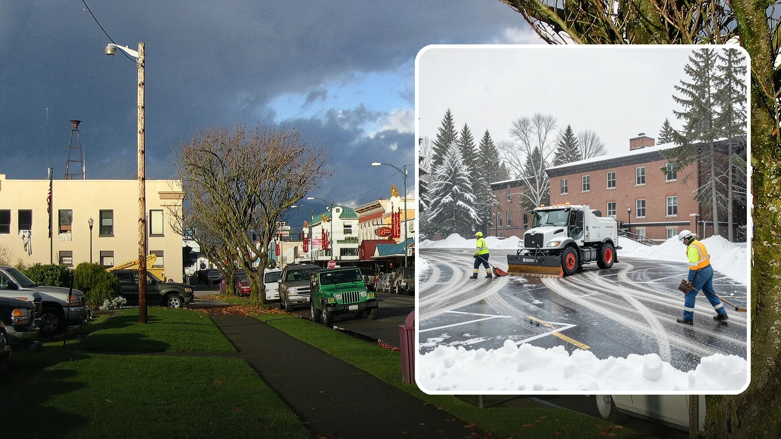 School Parking Lot Snow Removal in Arlington, Snohomish County, WA - We clear school lots and bus loops so Western Washington students, staff, and buses move safely on snowy mornings.