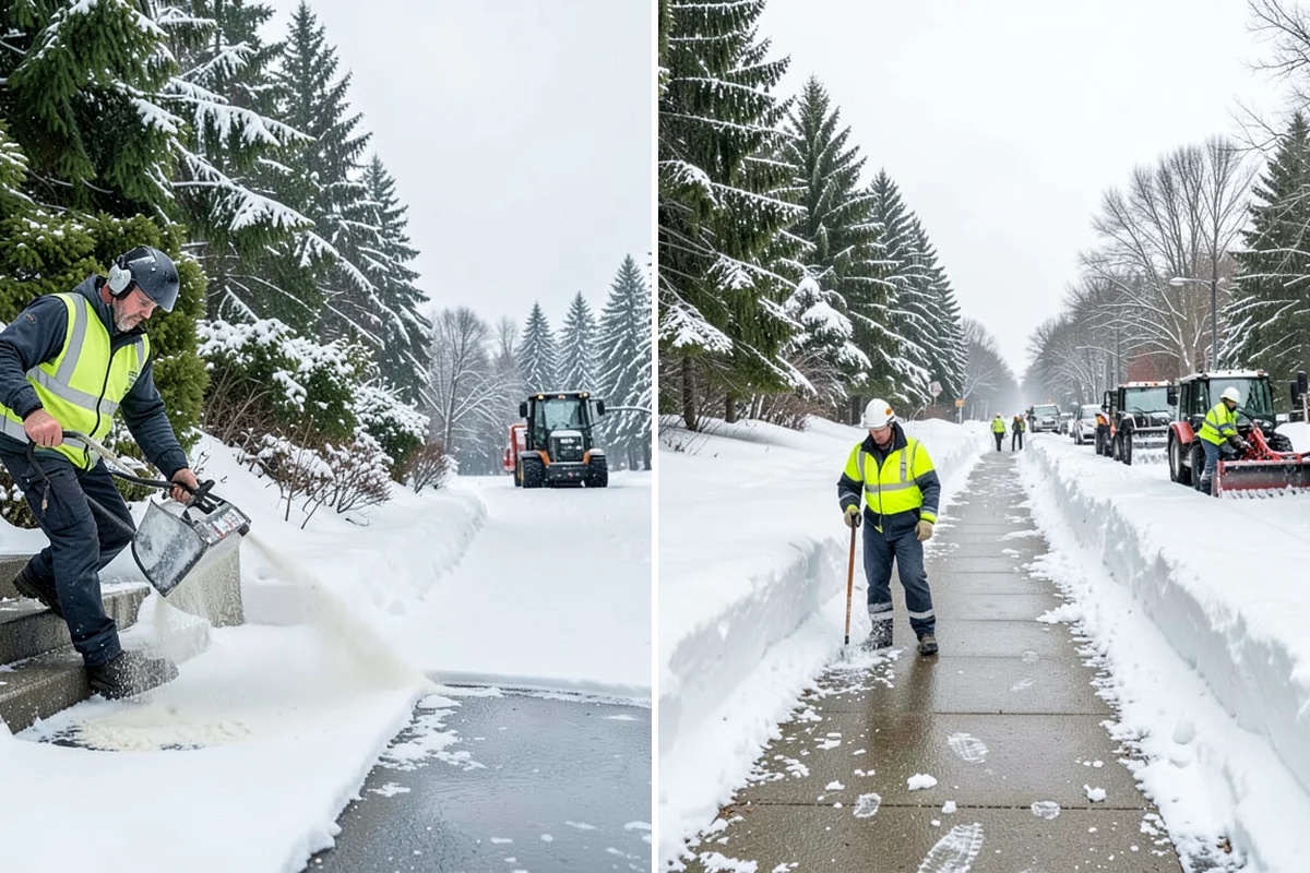 School Parking Lot Snow Removal in Arlington, Snohomish County, WA - Coordinate bus loops, drop-off lanes, and fire routes with campus staff