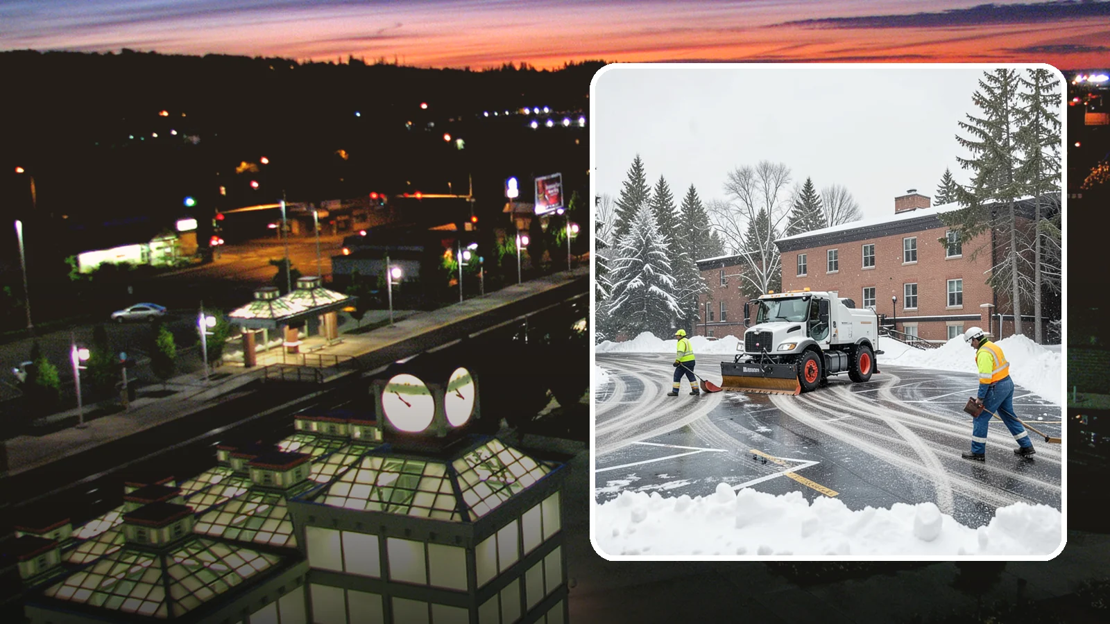 School Parking Lot Snow Removal in Auburn, King County, WA - We clear school lots and bus loops so Western Washington students, staff, and buses move safely on snowy mornings.