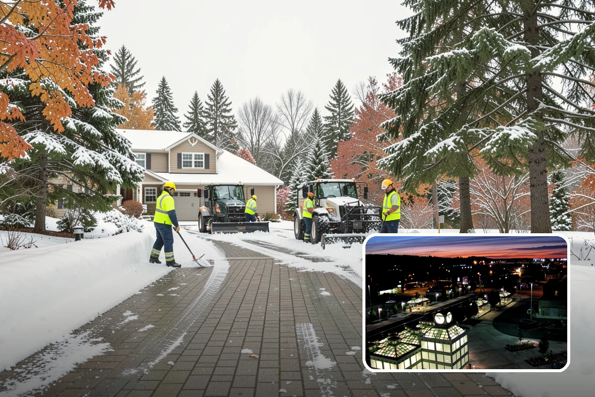 School Parking Lot Snow Removal in Auburn, King County, WA - Buses, staff, and visitors reach the campus on a cleared, orderly lot