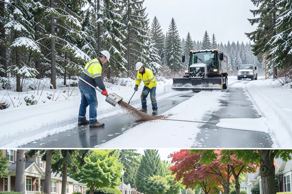 School Parking Lot Snow Removal in Beaux Arts Village, King County, WA - School lots across Western Washington require the most snow response from December through February, when morning freezes...