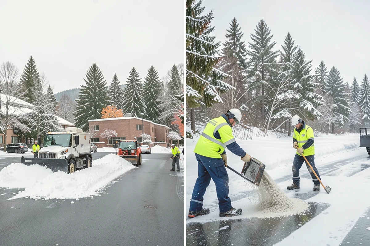 School Parking Lot Snow Removal in Bellevue, King County, WA - Coordinate bus loops, drop-off lanes, and fire routes with campus staff
