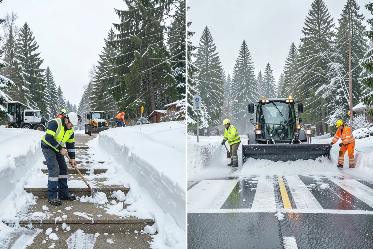 School Parking Lot Snow Removal in Bonney Lake, Pierce County, WA - Coordinate bus loops, drop-off lanes, and fire routes with campus staff