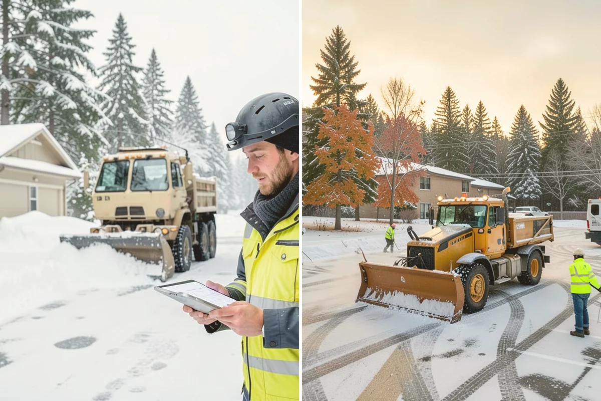 School Parking Lot Snow Removal in Bothell, King County, WA - Coordinate bus loops, drop-off lanes, and fire routes with campus staff