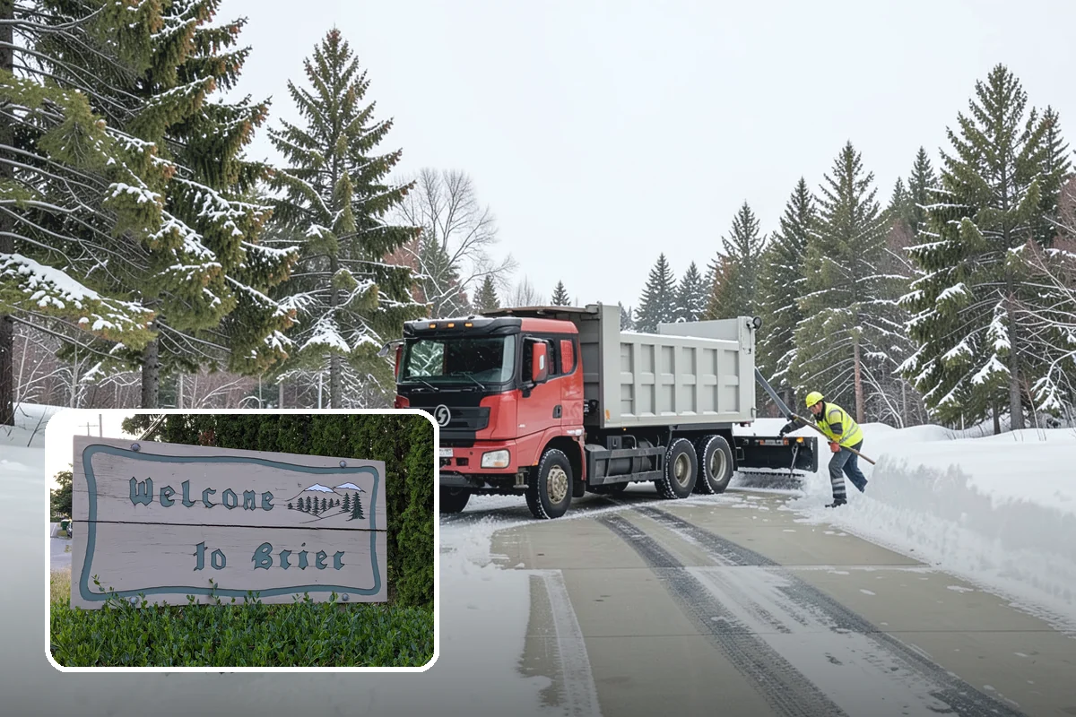School Parking Lot Snow Removal in Brier, Snohomish County, WA - Buses, staff, and visitors reach the campus on a cleared, orderly lot