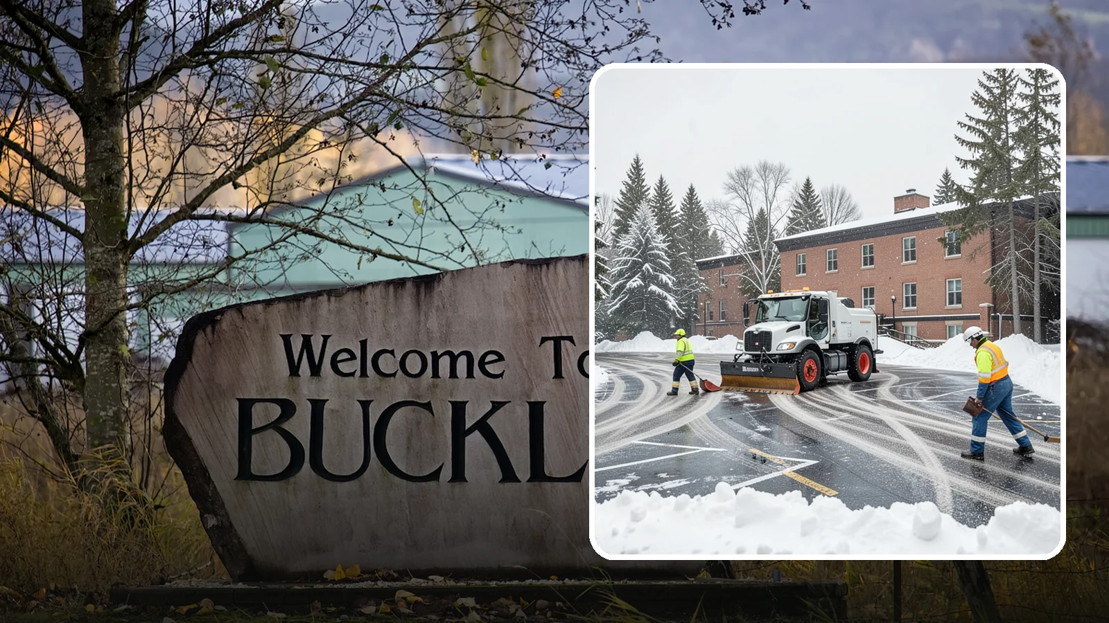 School Parking Lot Snow Removal in Buckley, Pierce County, WA - We clear school lots and bus loops so Western Washington students, staff, and buses move safely on snowy mornings.
