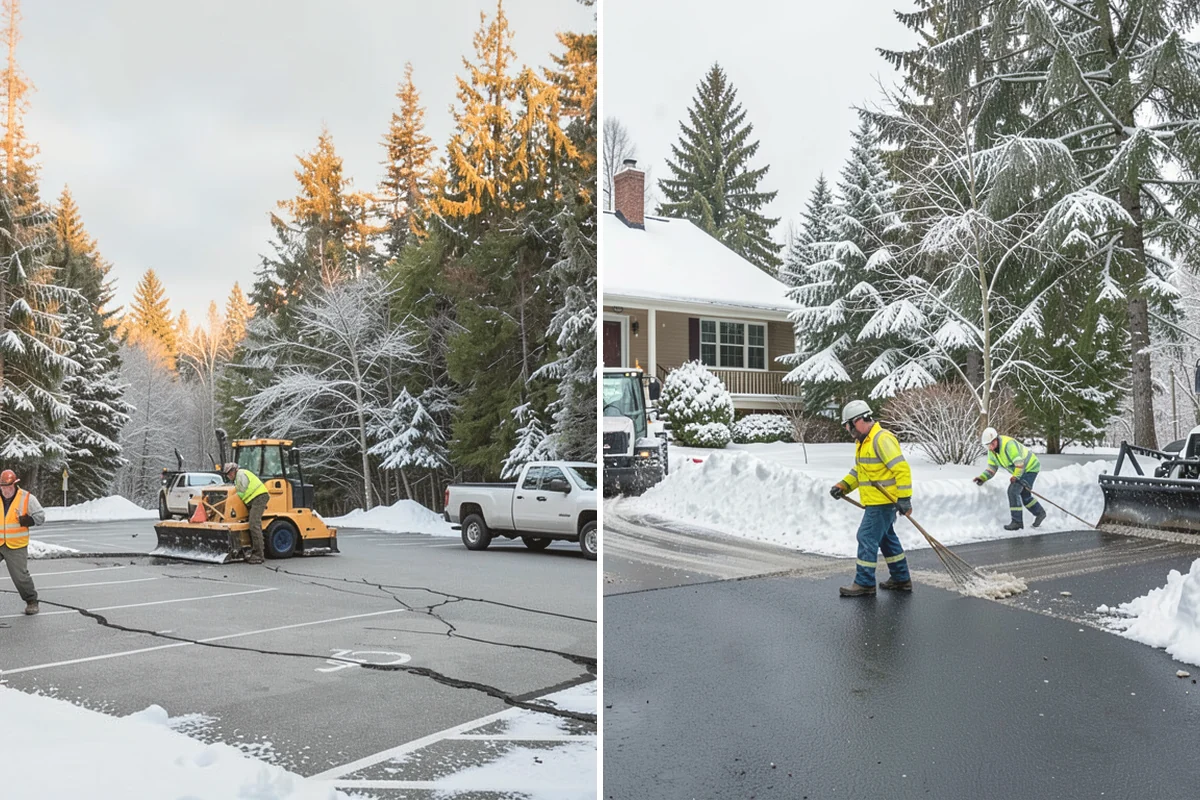 School Parking Lot Snow Removal in Burien, King County, WA - Coordinate bus loops, drop-off lanes, and fire routes with campus staff