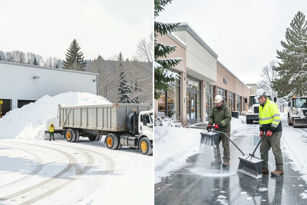 School Parking Lot Snow Removal in Burlington, Skagit County, WA - Coordinate bus loops, drop-off lanes, and fire routes with campus staff