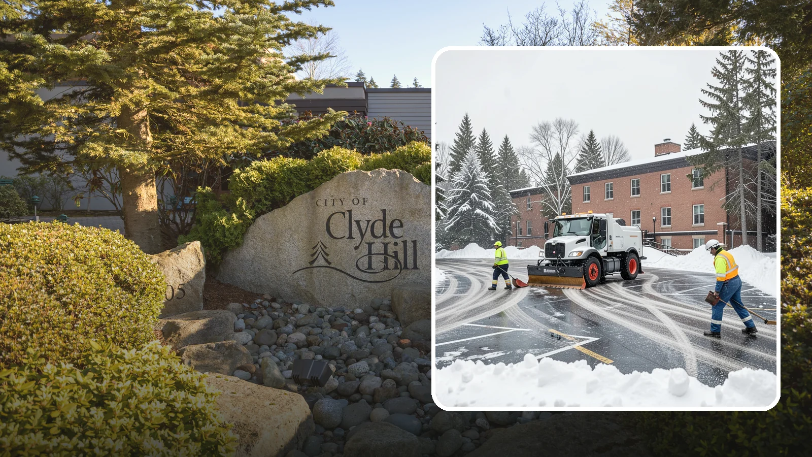 School Parking Lot Snow Removal in Clyde Hill, King County, WA - We clear school lots and bus loops so Western Washington students, staff, and buses move safely on snowy mornings.