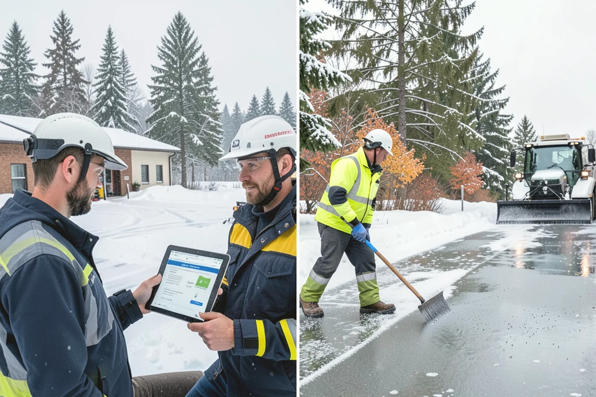 School Parking Lot Snow Removal in Covington, King County, WA - Coordinate bus loops, drop-off lanes, and fire routes with campus staff