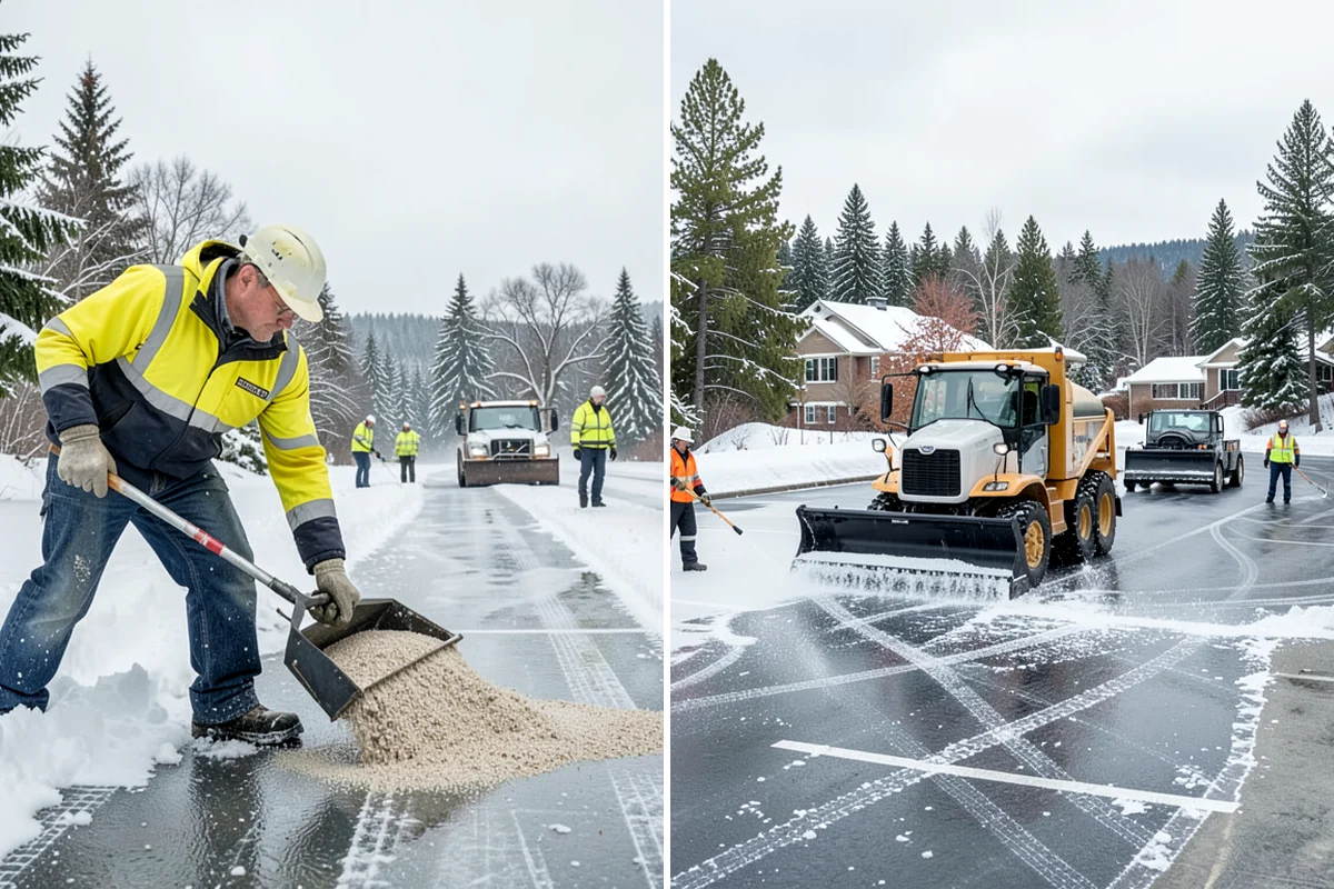 School Parking Lot Snow Removal in DuPont, Pierce County, WA - Coordinate bus loops, drop-off lanes, and fire routes with campus staff