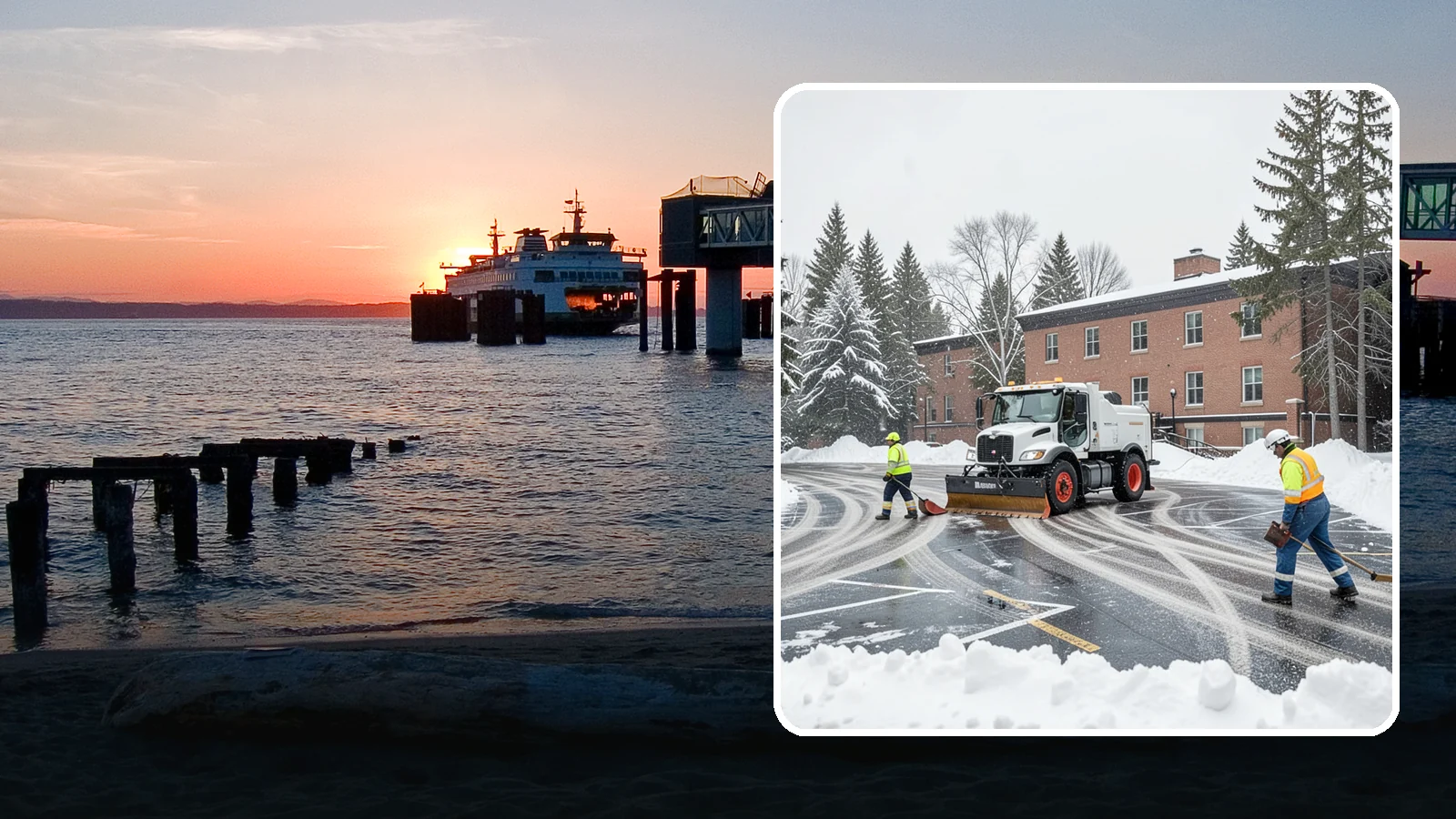 School Parking Lot Snow Removal in Edmonds, Snohomish County, WA - We clear school lots and bus loops so Western Washington students, staff, and buses move safely on snowy mornings.